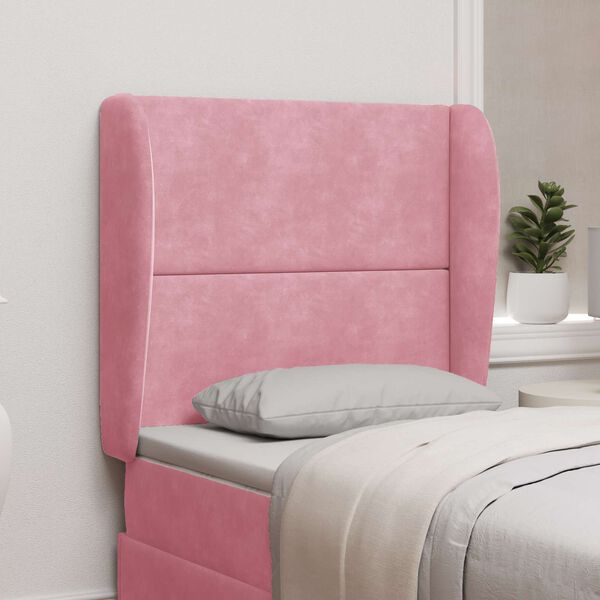 vidaXL Kopfteil Ohr Rosa 80 x 23 x 6 cm Samt