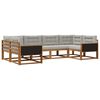 vidaXL Outdoor-Sofagarnitur mit Kissen 6 pcs Nat&uuml;rlich und Hellgrau