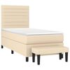 vidaXL Boxspringbett mit Matratze Creme 90x190 cm Stoff