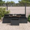 vidaXL Garten-Sofa-Set mit Kissen 5 pcs Schwarz Poly Rattan