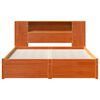 vidaXL B&uuml;cherregal Bettgestell mit Kopfteil Wachsbraun 150 x 200 cm