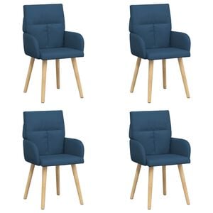 vidaXL Esszimmerst&uuml;hle 4 stk. Stoff Blau 60 x 56 x 93 cm