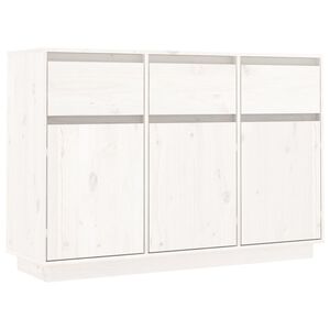 vidaXL Sideboard Wei&szlig; 111x36x75 cm Massivholz Kiefer