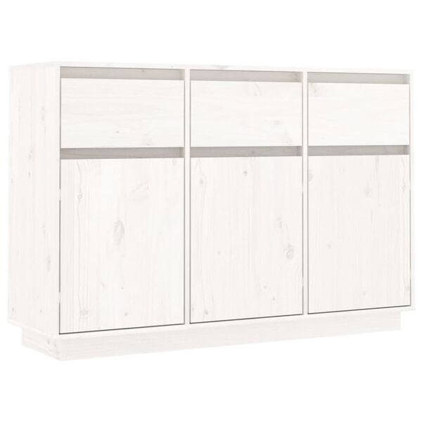 vidaXL Sideboard Wei&szlig; 110x36x75 cm Massivholz Kiefer