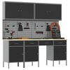 vidaXL Werkbank mit Speicher 10 pcs Schwarz Ingenieure Holz und Stahl