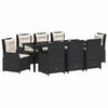 vidaXL Garten Essgruppe 9 pcs Schwarz Poly-Rattan