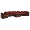 vidaXL 8-tlg. Garten-Lounge-Set mit Kissen Poly Rattan Braun