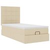 vidaXL Ottoman-Bett mit Matratze Creme 90x190 cm Stoff