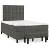 vidaXL Boxspringbett mit Matratze Dunkelgrau 120x190 cm Samt