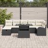 vidaXL Garten-Sofa-Set mit Kissen 8 pcs Schwarz Poly Rattan