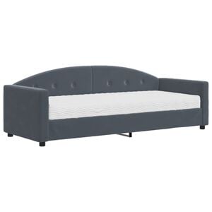 vidaXL Tagesbett mit Matratze Dunkelgrau 80x200 cm Samt