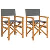 vidaXL Regiest&uuml;hle 2 Stk. Klappbar Grau Massivholz Teak