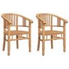 vidaXL Stuhl 2 pcs Braun 63 x 58 x 89 cm Massivholz Teak