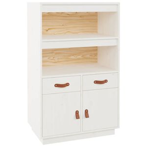 vidaXL Highboard Weiß 67x40x108,5 cm Massivholz Kiefer