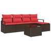 vidaXL Sofa Set mit Kissen Braun Poly Rattan