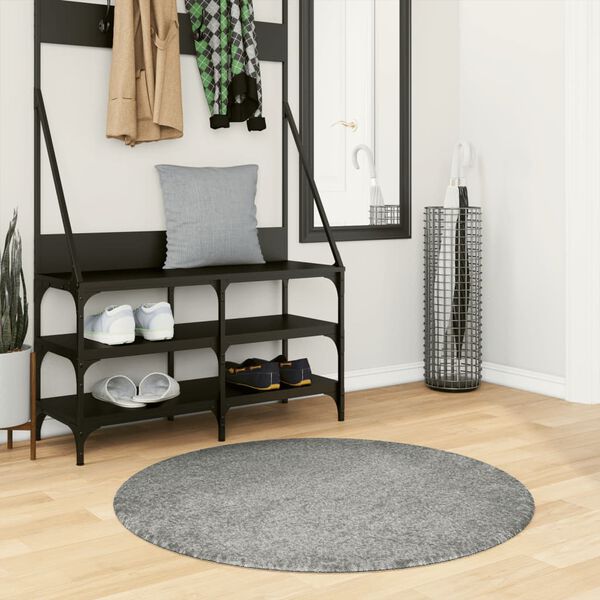 vidaXL Teppich Shaggy Hochflor Modern Gr&uuml;n &Oslash; 100 cm