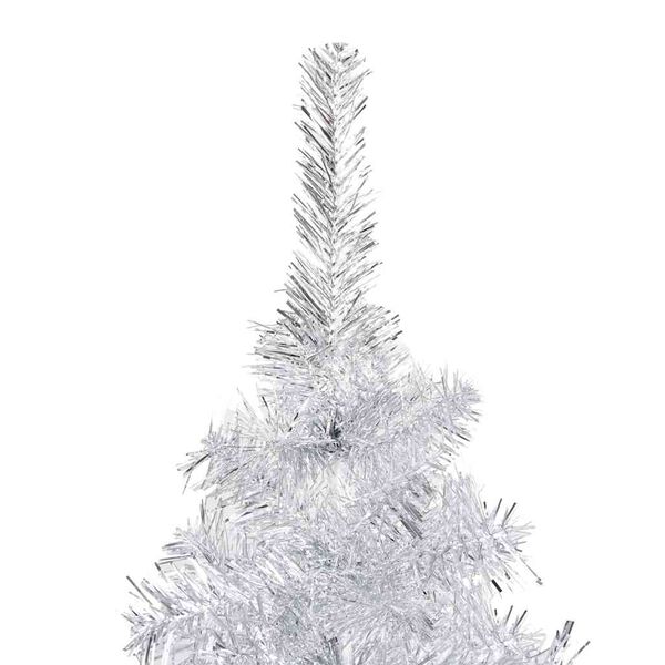 vidaXL K&uuml;nstlicher Weihnachtsbaum Beleuchtung & Kugeln Silber 150 cm