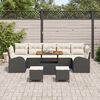vidaXL Garten-Sofa-Set mit Kissen mit Kissen 10 pcs Schwarz und Creme