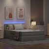 vidaXL Bett mit Stauraum und LED mit LED Hellgrau 140 x 200 cm Stoff