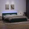vidaXL Boxspringbett mit Matratze & LED Dunkelgrün 200x210 cm Samt