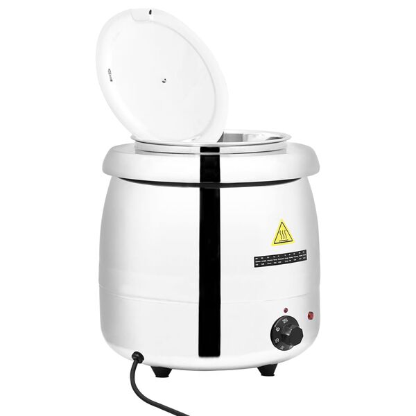 vidaXL Elektrischer Suppentopf Edelstahl 10 L