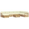 vidaXL Outdoor-Sofagarnitur 9 stk. Wei&szlig; und Creme Massivholz Akazie
