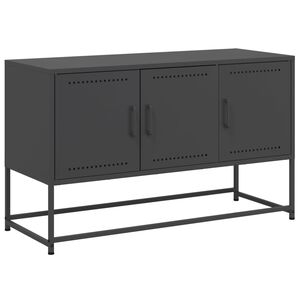 vidaXL TV-Schrank Schwarz 100,5x39x60,5 cm Stahl