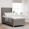 vidaXL Boxspringbett mit Matratze mit Kopfteil Taupe 80 x 200 cm Stoff