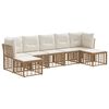 vidaXL Outdoor-Sofagarnitur mit Kissen 4 pcs Natur Polyester