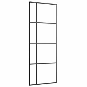 vidaXL Schiebet&uuml;r ESG-Glas und Aluminium mattiert 90x205 cm Schwarz