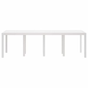 vidaXL Gartentisch Wei&szlig; 250 x 100 x 73 cm Poly-Rattan