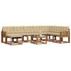 vidaXL Outdoor-Sofagarnitur mit Kissen 9 pcs Natur und Beige