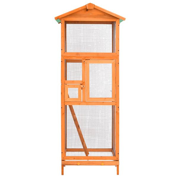 vidaXL Vogelkäfig 68x62x166 cm Massivholz Fichte