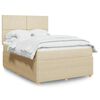 vidaXL Boxspringbett mit Matratze Creme 140x200 cm Stoff
