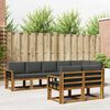 vidaXL Outdoor-Sofagarnitur mit Kissen 8 pcs Natur und Anthrazit