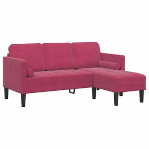 vidaXL Sofa Set mit Kissen Weinrot Polyester