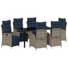 vidaXL Garten Essgruppe 7 stk. Grau und Schwarz Rattan