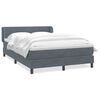 vidaXL Boxspringbett mit Matratze Dunkelgrau 140x220 cm Samt