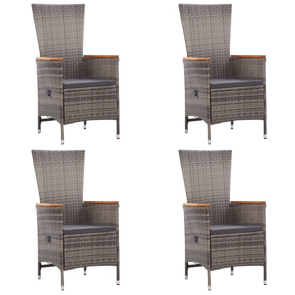 vidaXL 5-tlg. Garten-Essgruppe Grau