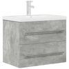 vidaXL 2-tlg. Badm&ouml;bel-Set Betongrau Holzwerkstoff