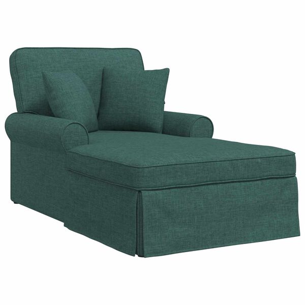 vidaXL Chaise Lounge mit Rock Dunkelgr&uuml;n 91 x 157 x 91 cm Stoff