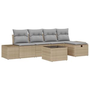 vidaXL Sofa Set mit Kissen 5 pcs Poly-Rattan