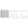 vidaXL Outdoor-Hundezwinger mit Dach Silbern 6x6x2,5m Verzinkter Stahl