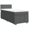 vidaXL Boxspringbett mit Matratze Dunkelgrau 90x190 cm Stoff