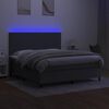 vidaXL Boxspringbett mit Matratze & LED Dunkelgrau 180x200 cm Stoff