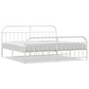 vidaXL Bettgestell mit Kopf- und Fu&szlig;teil Metall Wei&szlig; 200x200 cm