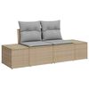 vidaXL Garten-Sofa-Set mit Kissen 4 pcs Beige und Hellgrau Poly-Rattan