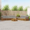 vidaXL Outdoor-Sofagarnitur mit Kissen 8 pcs Nat&uuml;rlich und Hellgrau