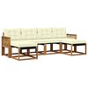 vidaXL Outdoor-Sofagarnitur mit Kissen 6 pcs Natur und Creme