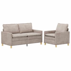 vidaXL Sofa Set 2 stk. Beige Polyester